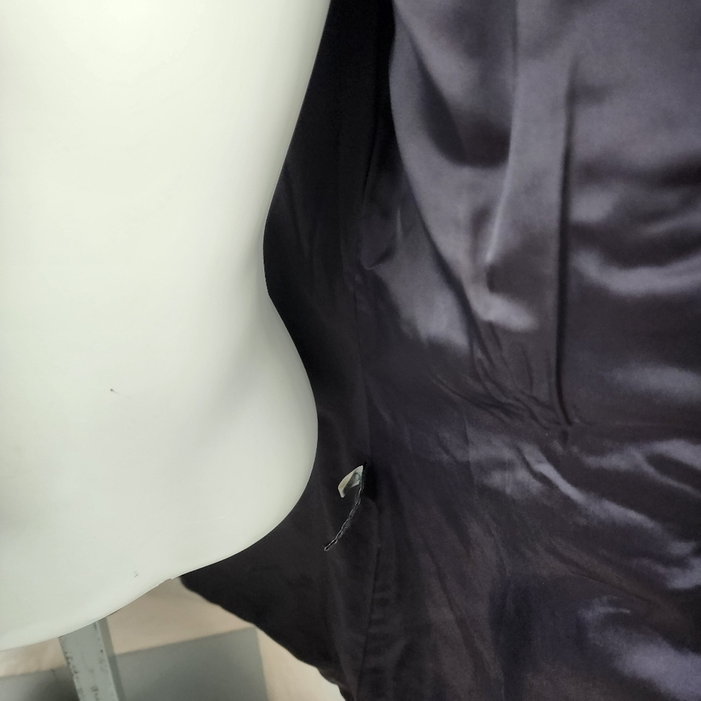 Vintage Danier Leather Button Front Trench Coat Dark Purple Size 6 Whimsigoth - Picture 14 of 16